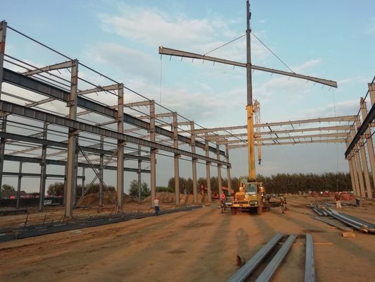 Industrieller Portalrahmen Q355B ordnen Fertigstruktur-Stahl-Gebäude-Werkstatt